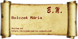 Bolczek Mária névjegykártya